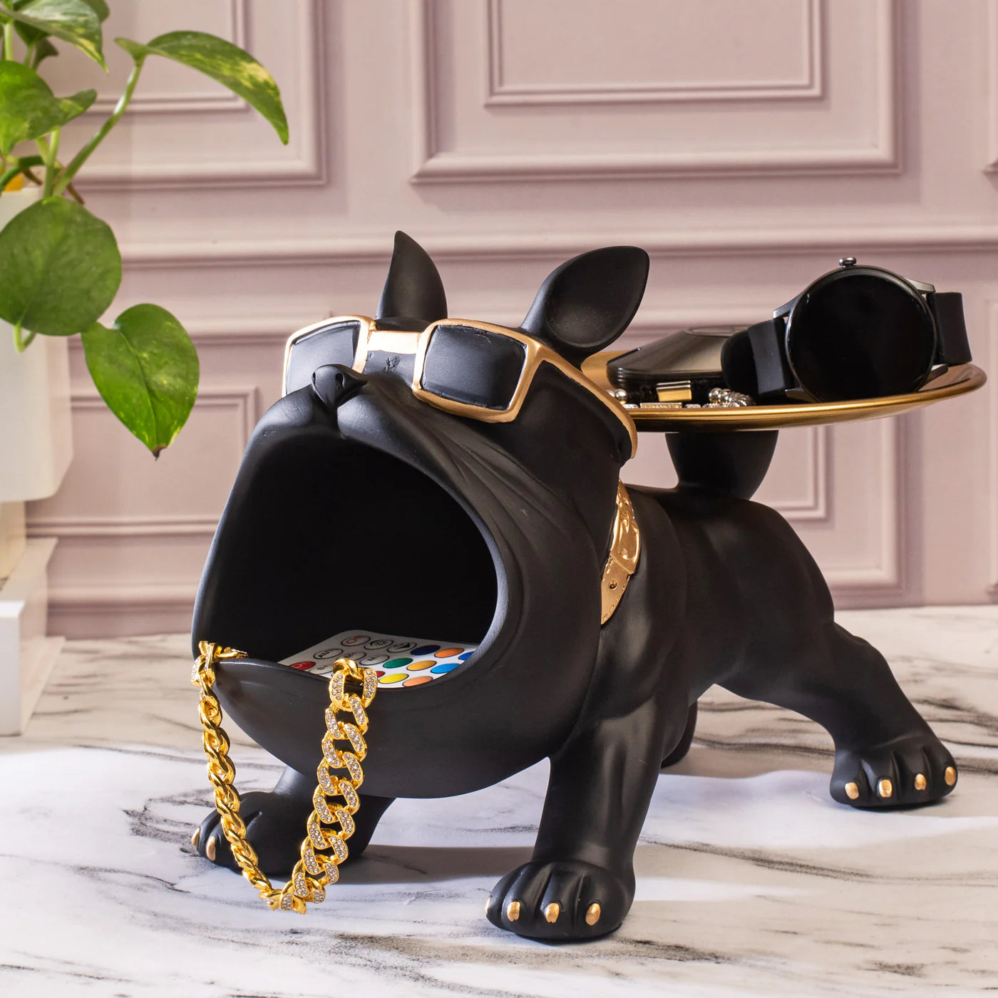 BULLDOG STORAGE BUTLER SCULPTURE