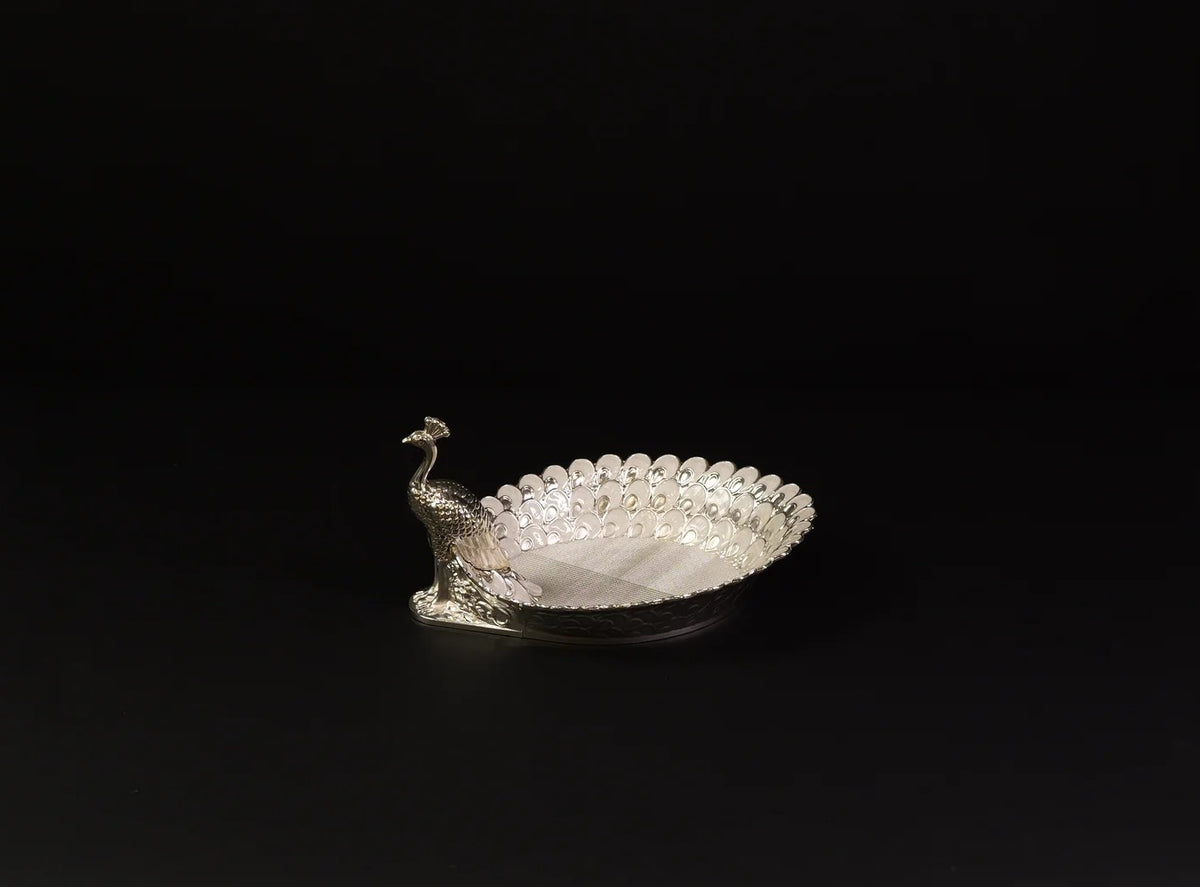 BIG ROUND PEACOCK TRAY