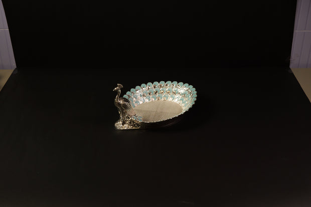 BIG ROUND PEACOCK TRAY