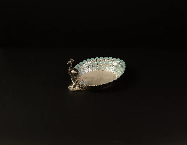 BIG ROUND PEACOCK TRAY