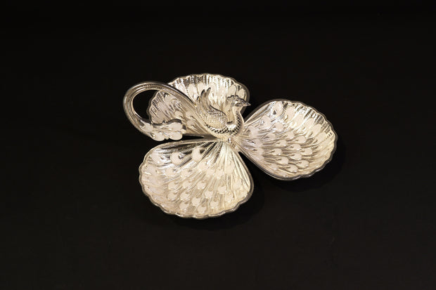 3 BOWL PEACOCK TRAY