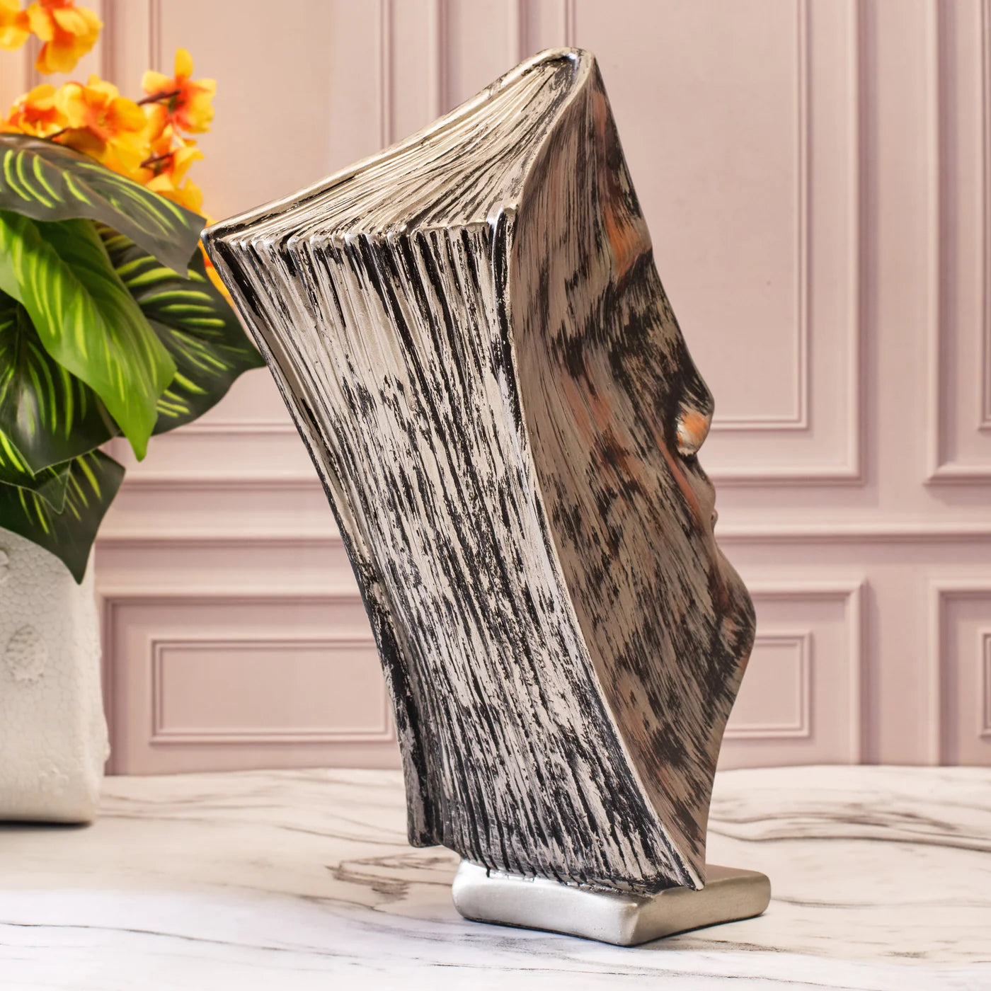 BOOK FACE ABSTRACT SCULPTURE RED
