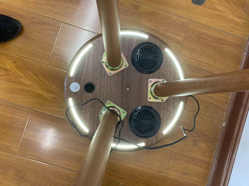 SIDE TABLE WITH BLUETOOTH SPEAKER AND WIRELESS MOBILE CHARGER
