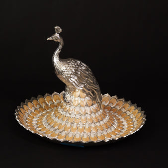 BIG ROUND PEACOCK TRAY