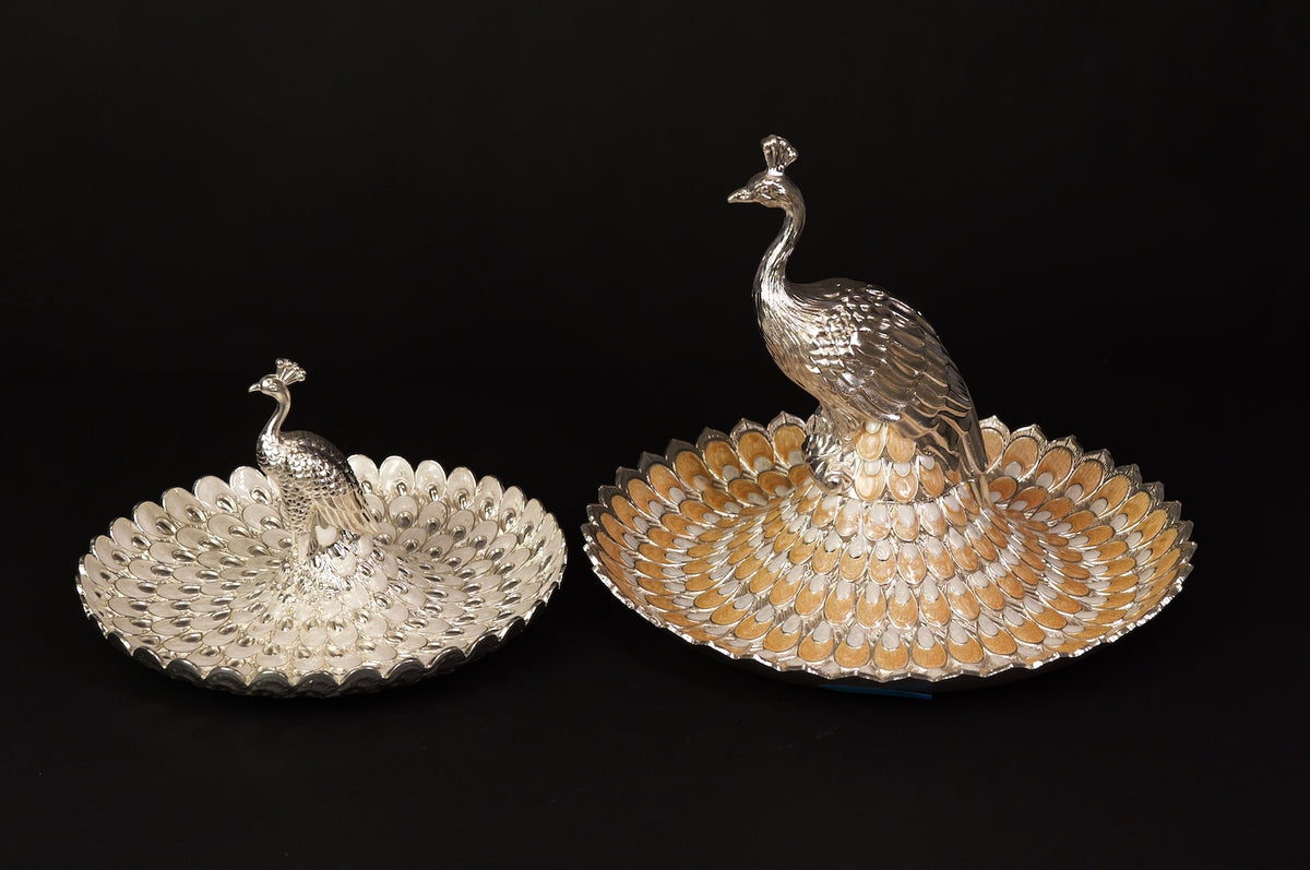 BIG ROUND PEACOCK TRAY
