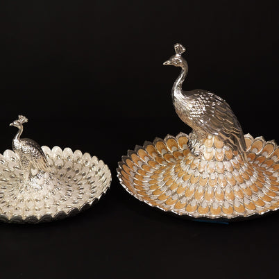 BIG ROUND PEACOCK TRAY